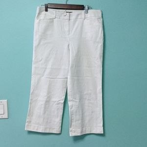 Loft White Cropped Pants